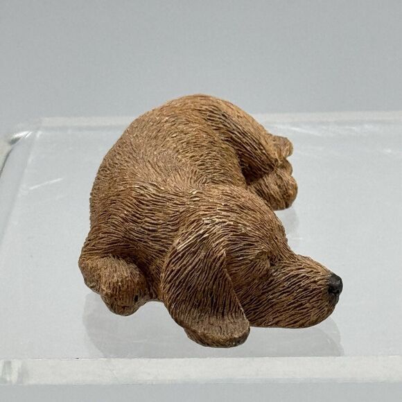 Sandra Brue 1983 Sandicast Dachshund Red Stretch Dog Figurine Brown Puppy S15 - Picture 2 of 9